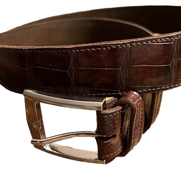 Genuine men's belt brown 44 inches long - Picture 3 of 7